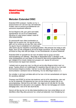 Metoden Extended DISC - Wändell Coaching & Consulting