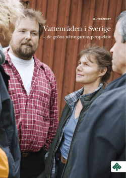 Vattenråden i Sverige - de gröna näringarnas perspektiv