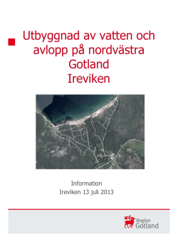 Utbyggnad av vatten och avlopp på nordvästra Gotland Ireviken