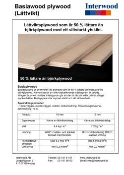 Basiawood plywood (Lättvikt)