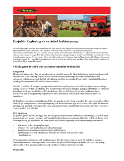 Ex-jobb: Reglering av variabel traktorpump