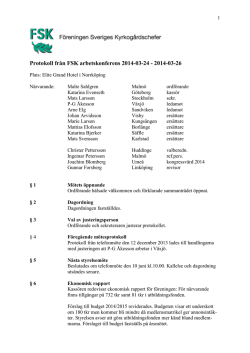 Protokoll från FSK arbetskonferens 2014-03-24 - 2014-03-26