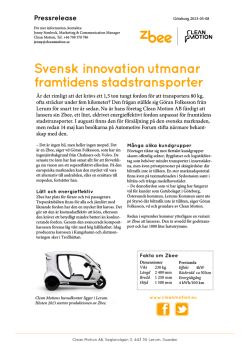 Svensk innovation utmanar framtidens stadstransporter