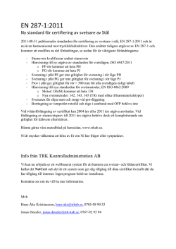 EN 287-1:2011 - TRK Kontrolladministration AB