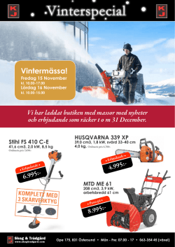Vinterspecial - KJ Skog & Trädgård AB