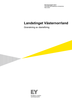 Diarieföring - Landstinget Västernorrland
