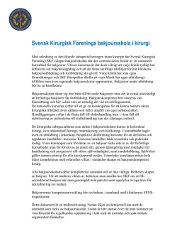 Bakjoursdokument sept 2014 - Svensk Kirurgisk Förening