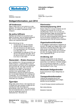 Delägarinformation, juni 2014