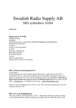 2010-05-26 - Swedish Radio Supply AB
