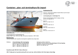 Container-, plan- och terminalhyra för import