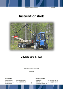 Instruktionsbok VIMEK 606 TT6WD