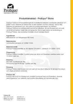 Produktfaktablad - ProEquo® Sticks