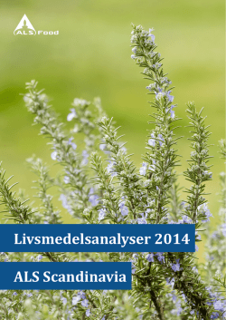 Livsmedelsanalyser 2014 ALS Scandinavia