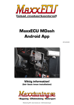 MaxxECU MDash Android manual