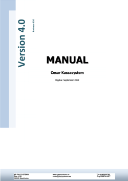 Cesar kassasystem Manual