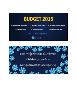 Budget sverigedemokraterna Landstinget Blekinge 2015