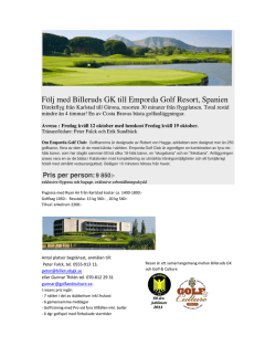 Följ med Billeruds GK till Emporda Golf Resort, Spanien