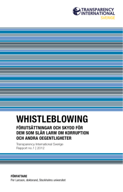 Whistleblowing: förutsättningar och skydd för dem som slår larm