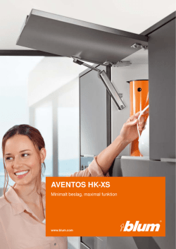 Beställningsinformation Aventos HK-XS