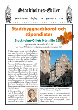 Gille Tidender nr 3-2013 - Stortorgets julmarknad i Gamla stan