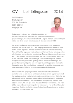 CV Leif Erlingsson 2014