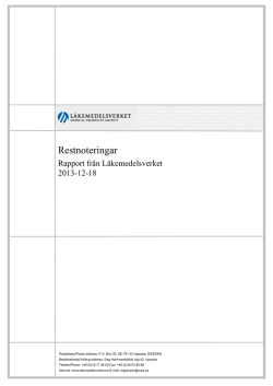 Restnoteringar - rapport från Läkemedelsverket 2013-12-18