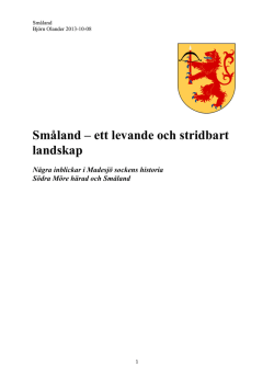 Några inblickar i Madesjö sockens historia Södra Möre härad och