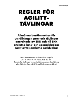 RegleR föR Agility- tävlingAR