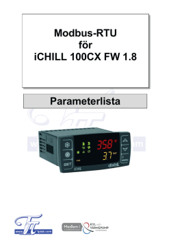 iCHILL 100CX FW 1.8, Modbus-RTU Parametrar