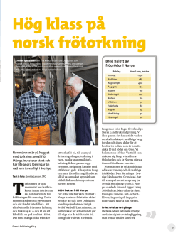 Hög klass på norsk frötorkning