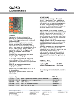 SM950 Larmdonsstyrning - Swansons Telemekanik AB