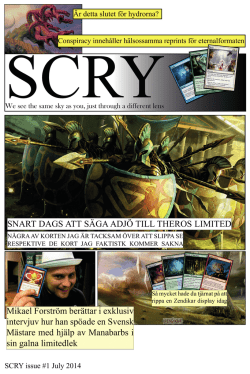 Är detta slutet för hydrorna? SCRY issue #1 July 2014
