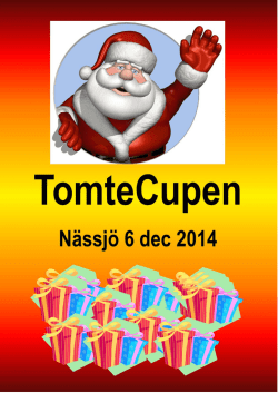 Välkomna till TomteCupen i Nässjö den 6 december 2014