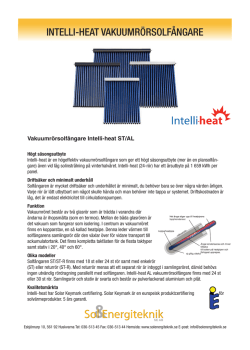 Produktblad Intelli-heat vakuumrörsolfångare