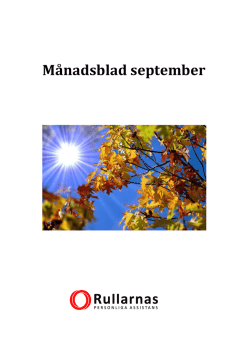 Månadsblad september - Rullarnas personliga assistans