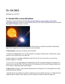 Nr 124 2012 - Astronomiska Sällskapet Tycho Brahe