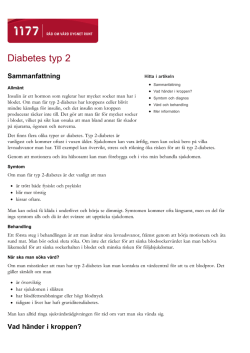Diabetes typ 2 - 1177.se - Råd om vård från Sveriges