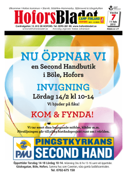 NU ÖPPNAR VI - Hoforsbladet