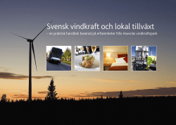 Svensk vindkraft och lokal tillväxt