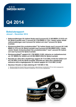 Q4 2014 PDF - Swedish Match