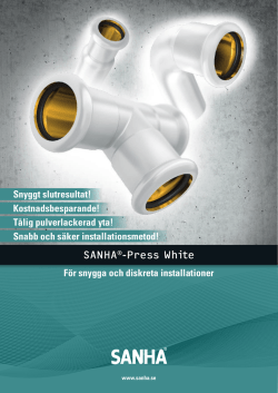 SANHA®-Press White - SANHA GmbH & Co. KG