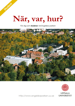1 Engelska parkens - Uppsala universitet