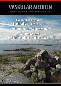 VASKULÄR MEDICIN - Svensk förening för hypertoni, stroke och