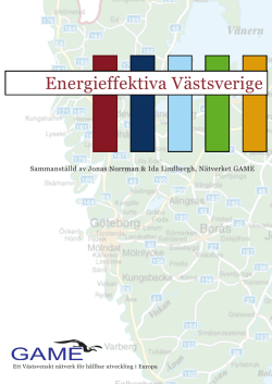 Energieffektiva Västsverige - Göteborg Action for Management of the