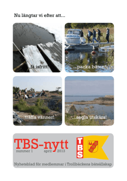 2013 nr1 TBS-nytt - Trollbäckens Båtsällskap