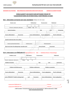 Samtyckesavtal för barn som reser internationellt Del I. Information