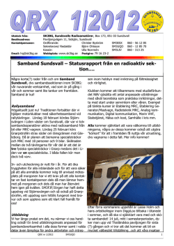 Samband Sundsvall – Statusrapport från en radioaktiv sek