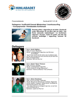 Pressmeddelande deltagare Surf-SM 2011 (pdf)