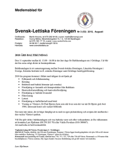 3/10 - Svensk - Lettiska Föreningen