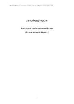 Öresund-Kattegatt-Skagerrak 2014-2020 OP godkänd dec